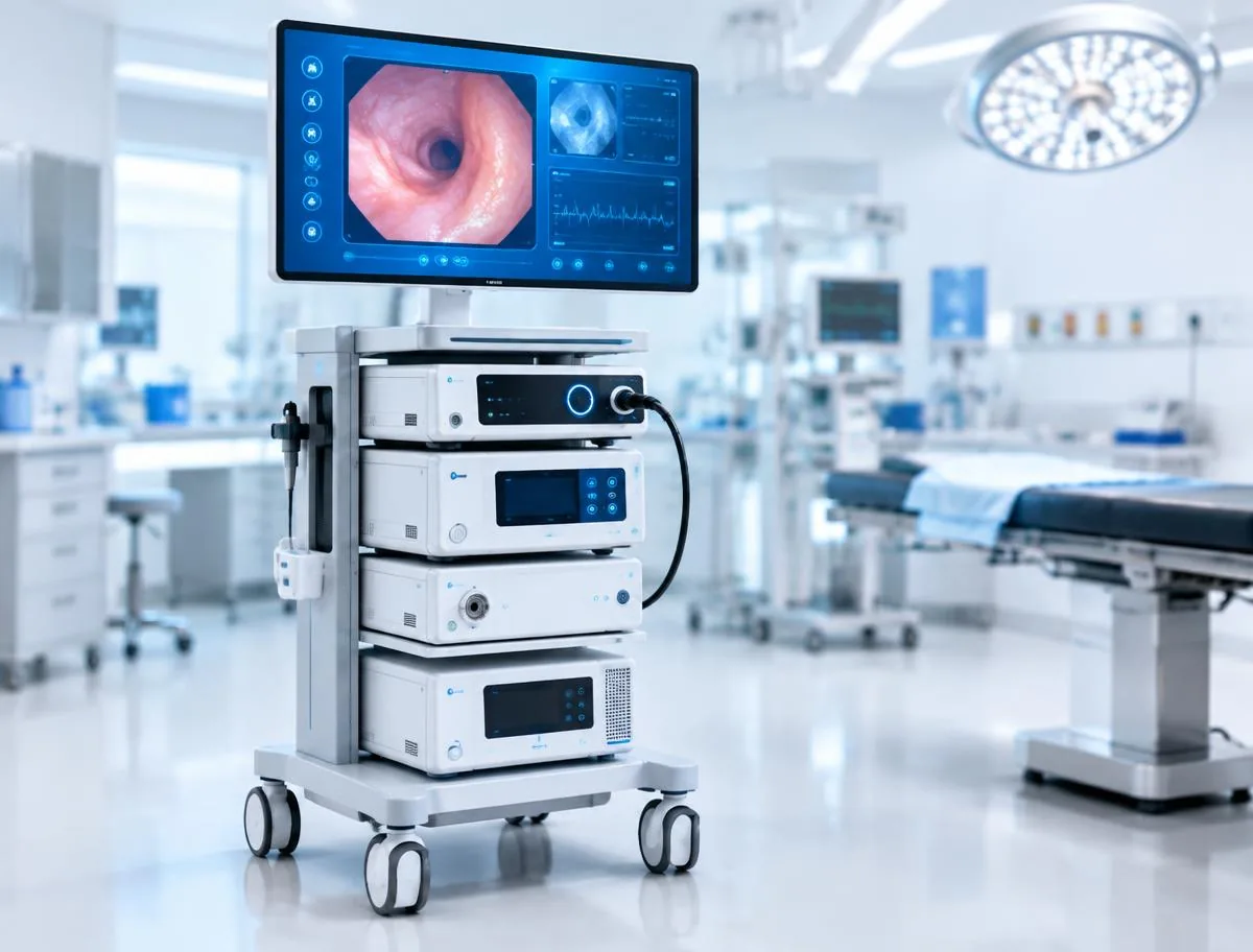 Equipo médico de alta tecnología en una sala de procedimientos